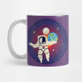 Spaceman and planet Earth Mug